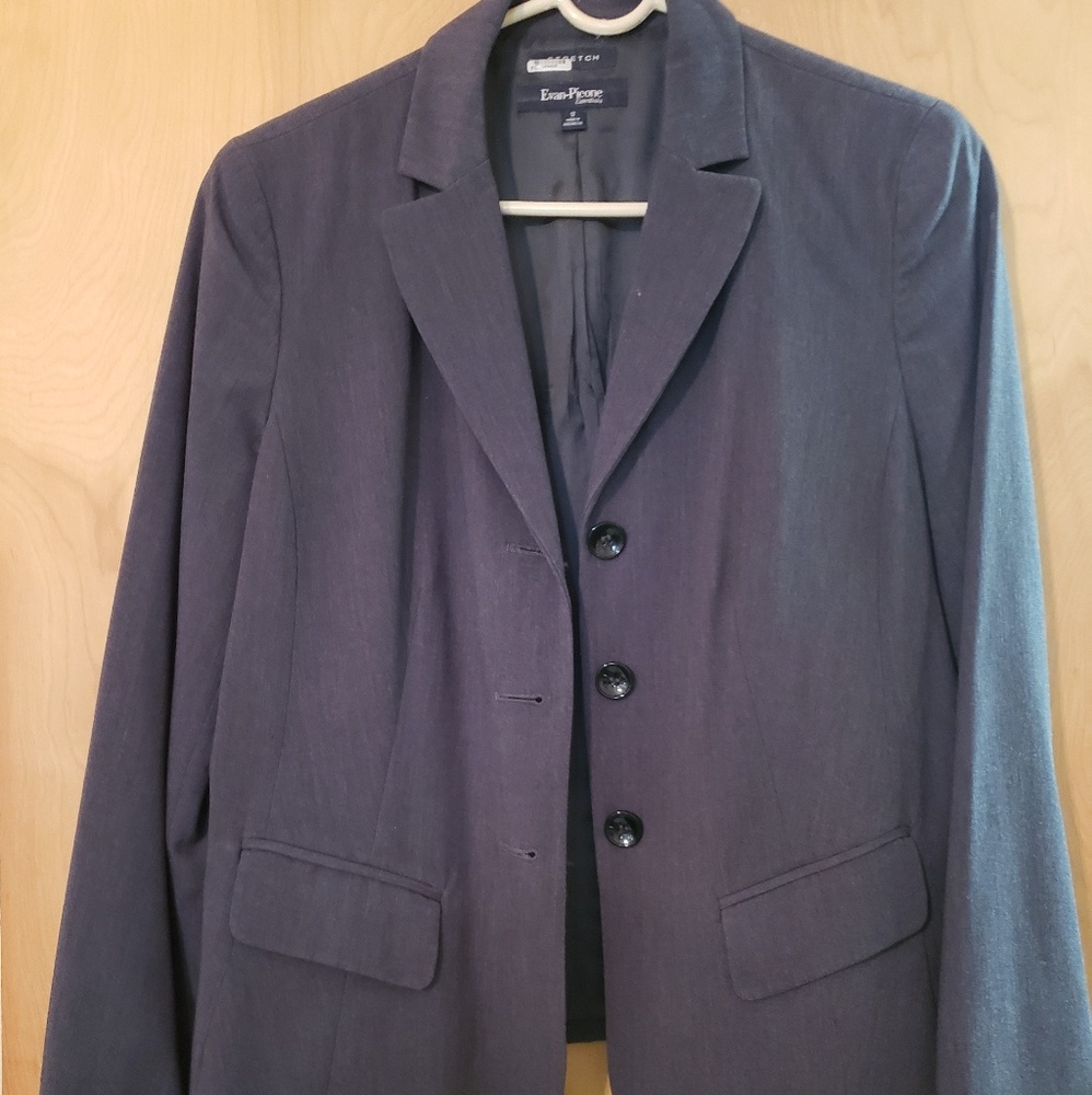 Evan Picone Gray Jacket- EP Gray Slacks in closet